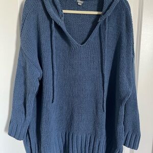 Aerie Chenille Blue Hooded Women's Sweater
